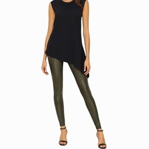 Spanx Faux Leather Leggings in Color Olive
